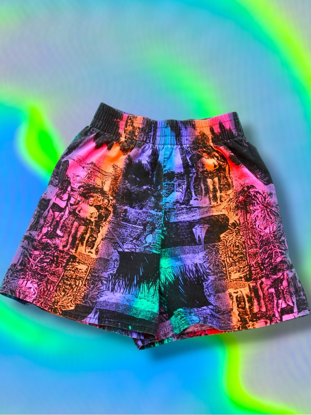 ✨VINTAGE✨ 80’s Photo Collage Shorts